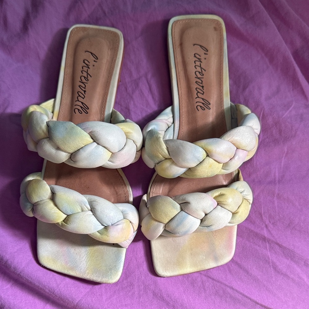 L'INTERVALLE Braided Sandals - Pastel Multicolor. Size 39.
